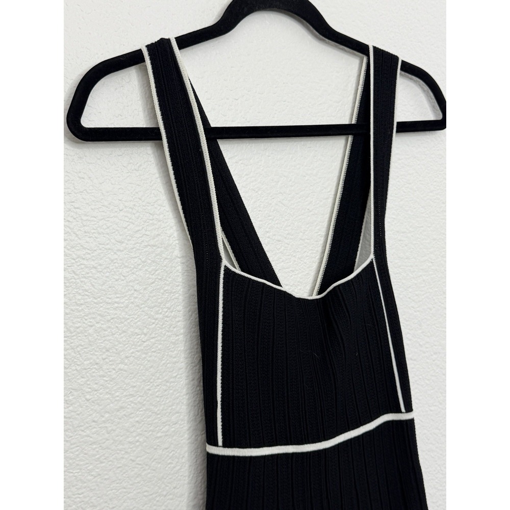 NWT Anthropologie Square-Neck Pleated Mini Black Noir Dress Size M - Picture 9 of 14